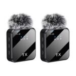 Two Arena Mic TX transmitters with wind muffs.