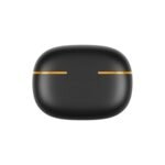 Closed black and yellow Realme Buds T110 case.