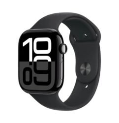 Watch Series 10 side view with sleek black sport band design